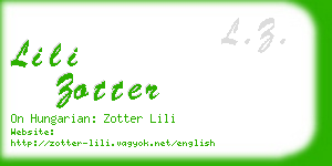 lili zotter business card